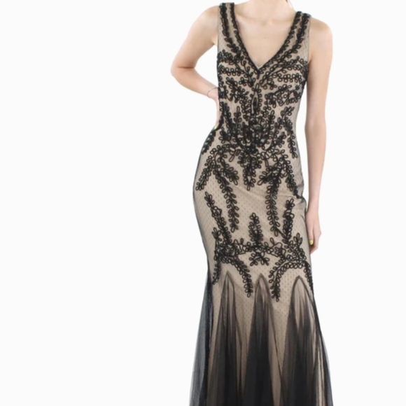 Betsy & Adam Soutache Mermaid Evening Dress Size 10 NWT 279$ A19462 - Picture 3 of 11
